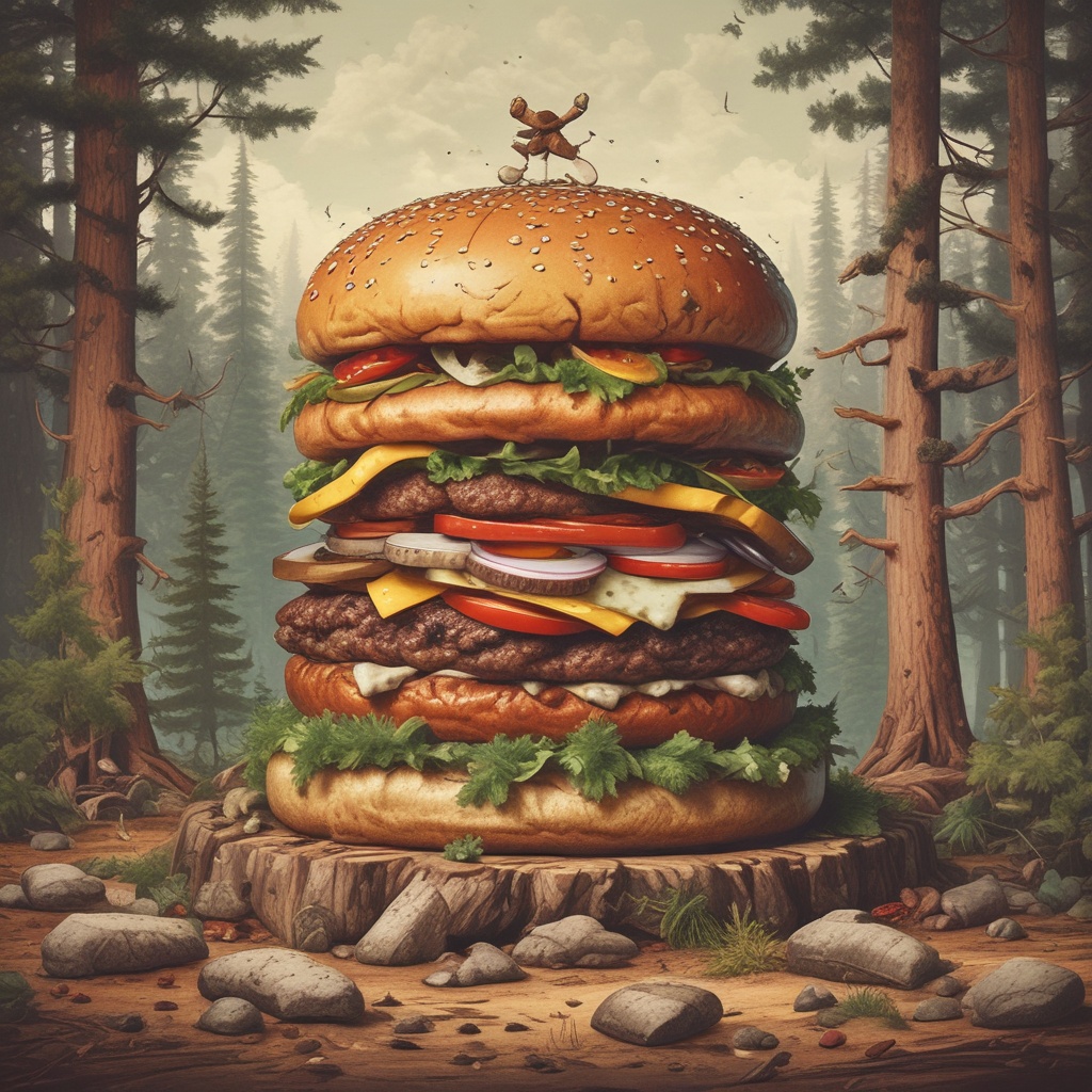A massive burger fit for a lumberjack